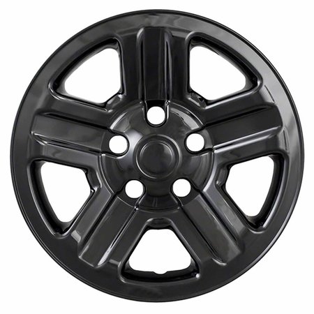COAST2COAST 16", 5 Indented Spoke, Gloss Black, Plastic, Set Of 4, Compatible With Steel Wheels IWCIMP76GBLK